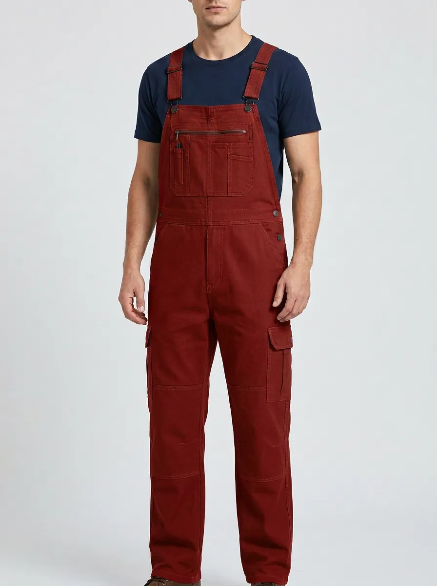 Men's Cargo Bib Work Overalls