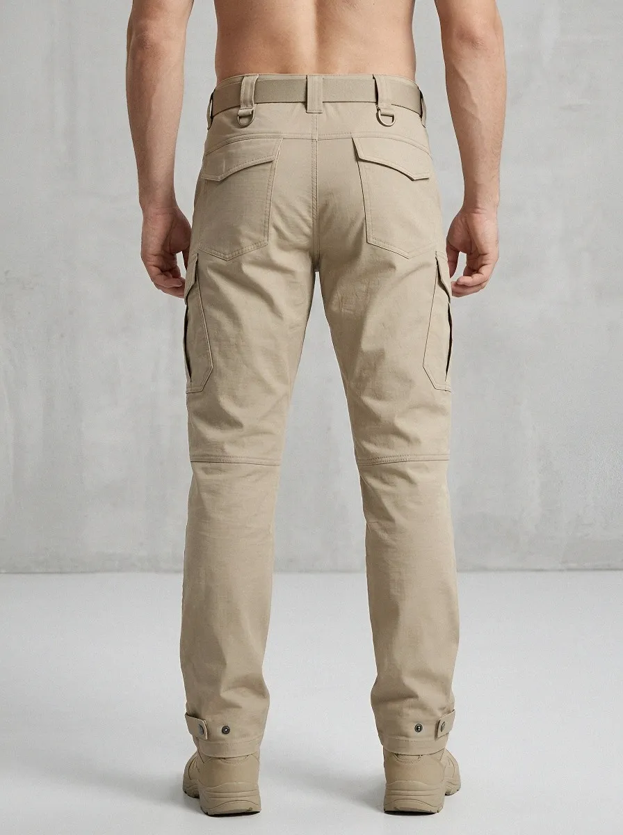 Men's Integrated-Belt Tactical Trousers