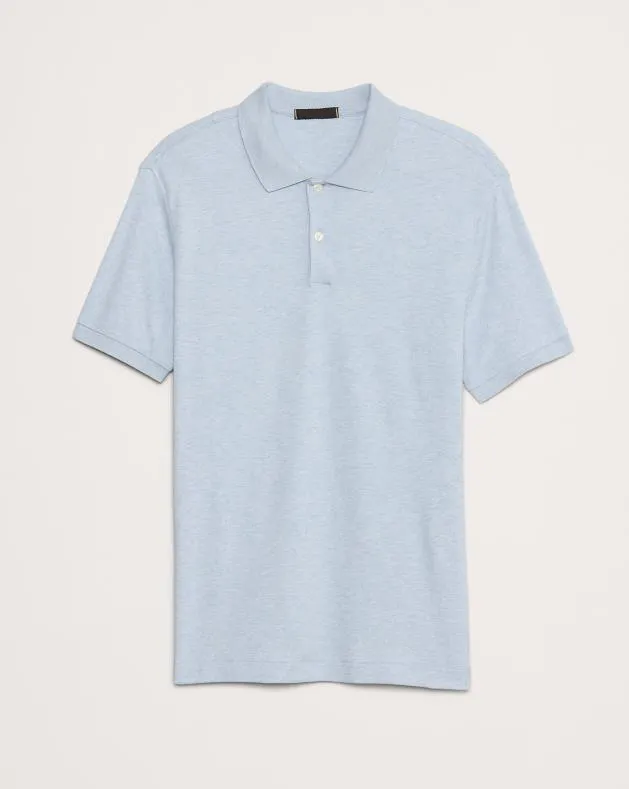 Men's Crisp Blue Meditation Soft Cotton Polo Shirt