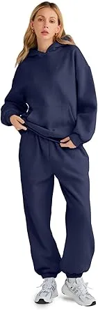 🔥Last day promotion⏰Womens's 2025 2 Piece Outfits Lounge Hoodie Sweatsuit Sets Oversized Sweatshirt Baggy Fall Fashion Sweatpants with Pockets