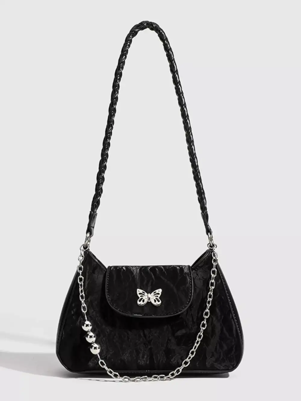 Butterfly Decor Chain Shoulder Bag