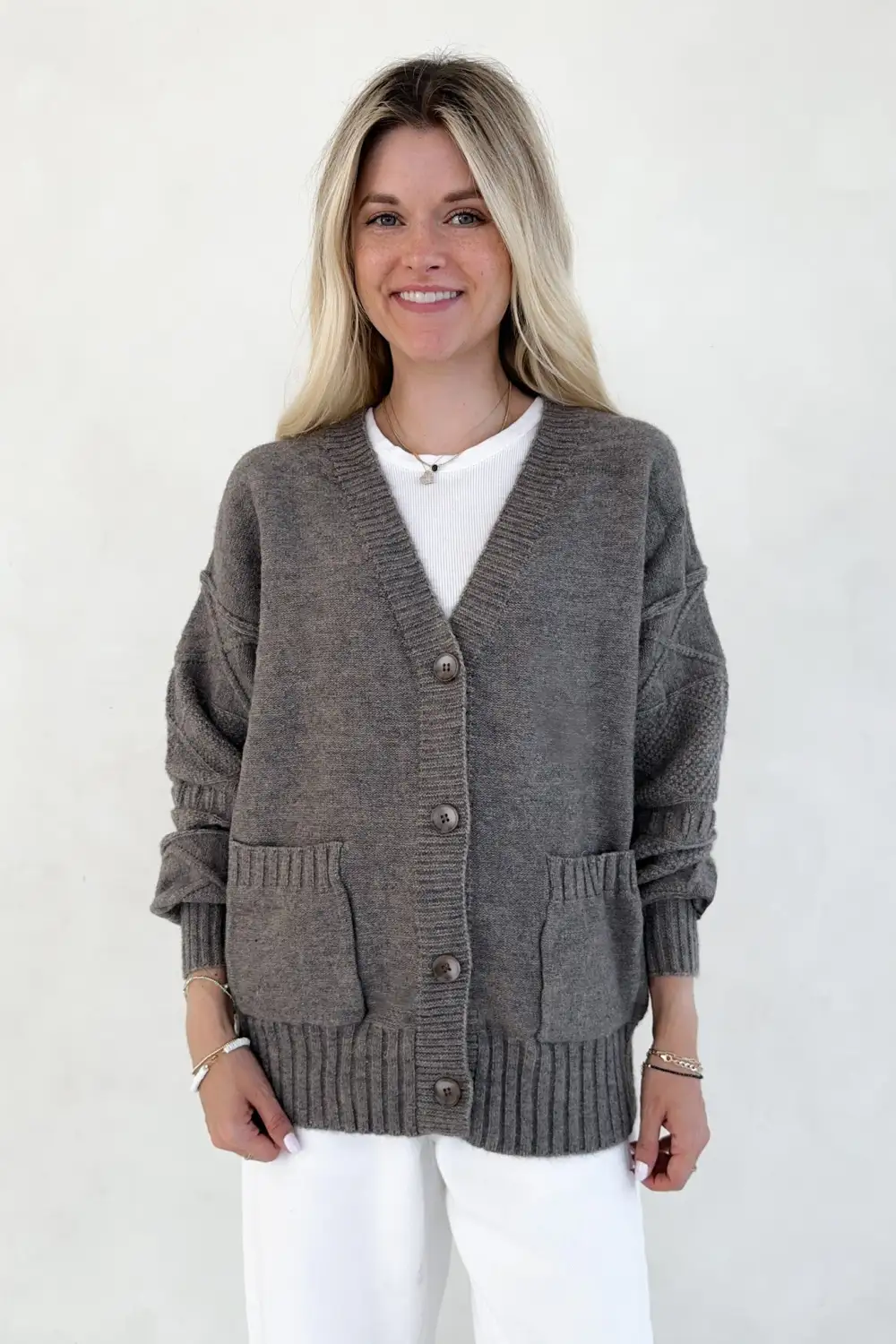 Knit Button Front Cardigan
