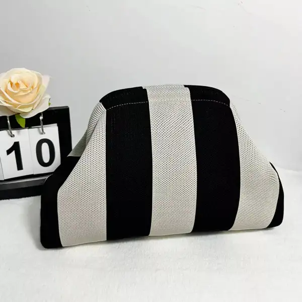 Portable Contrast Knit Clutch