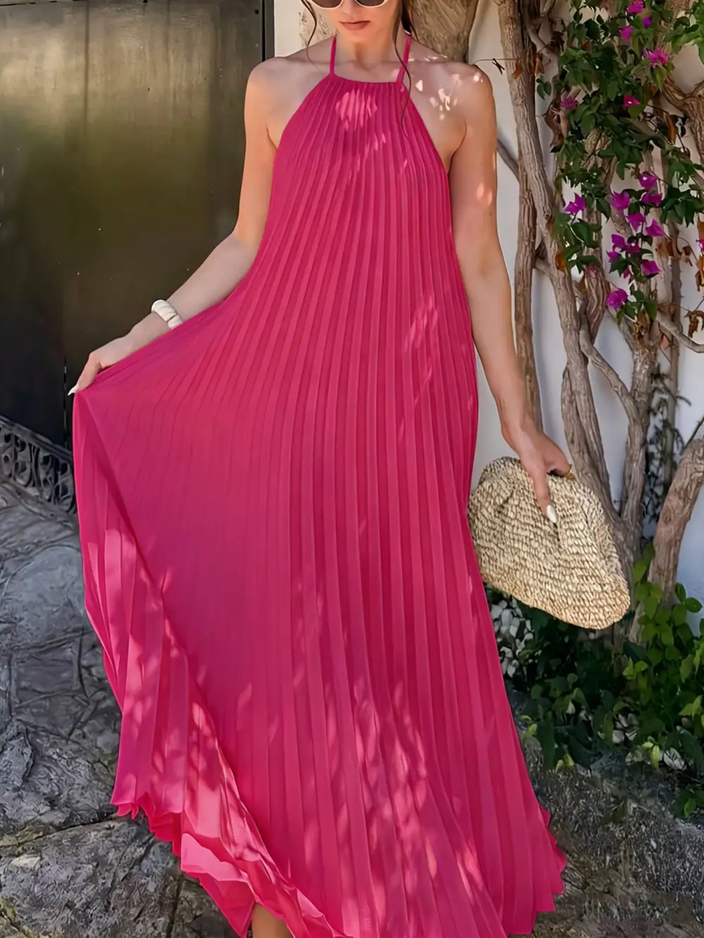 Pleated Maxi Dress