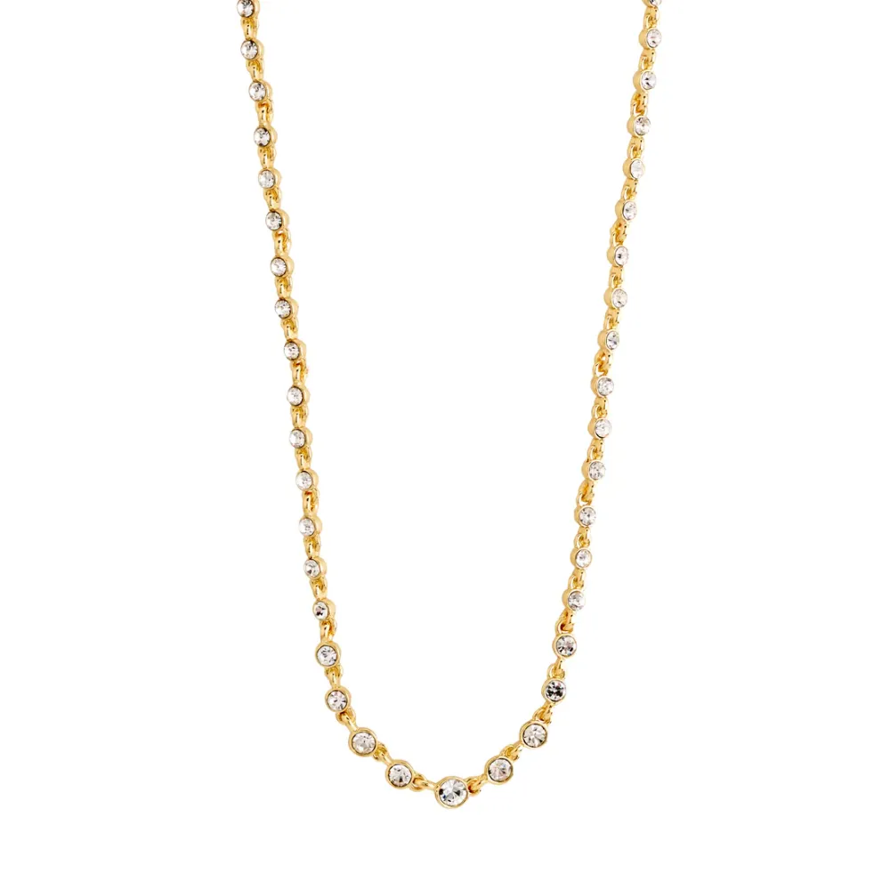 Quilted Crystal Chain Necklace