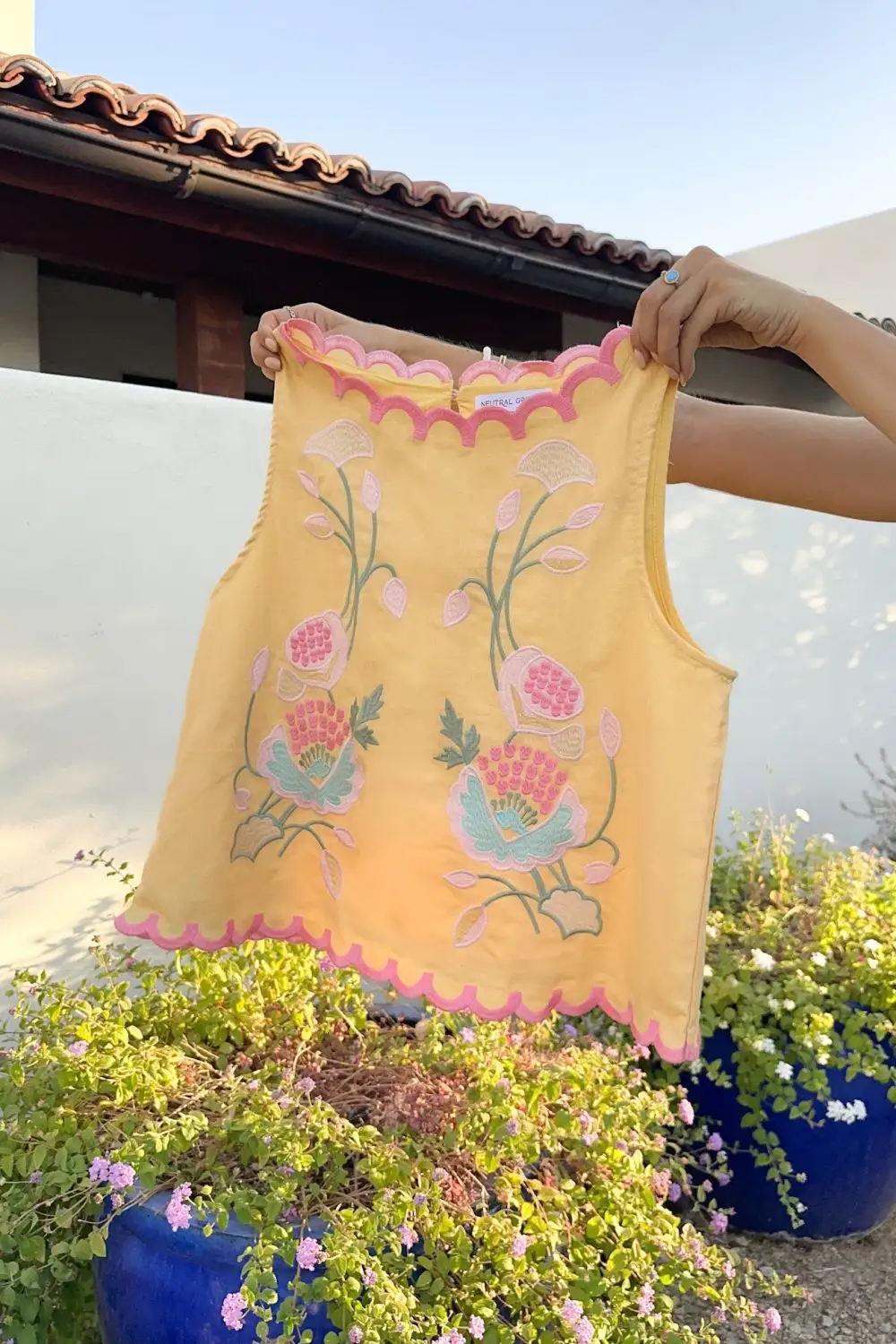 Everyday Floral Embroidered Sleeveless Top