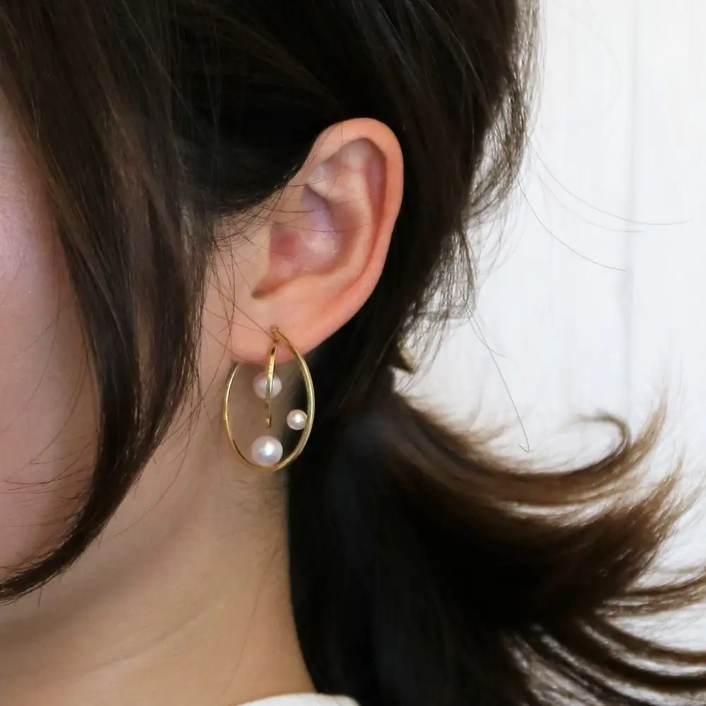 Galaxy Pearl Hoop Earrings