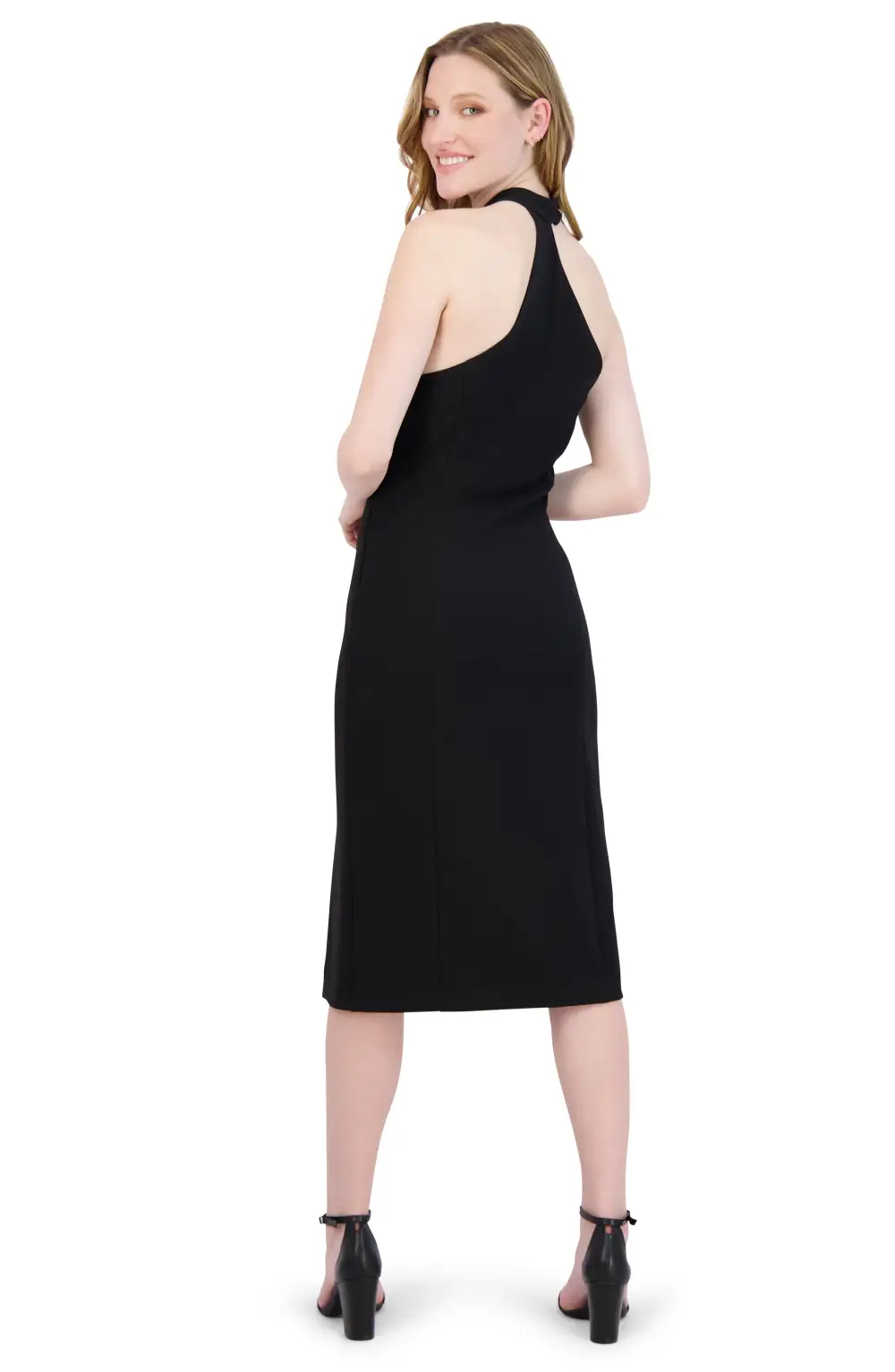 Asymmetric Shoulder Midi Dress