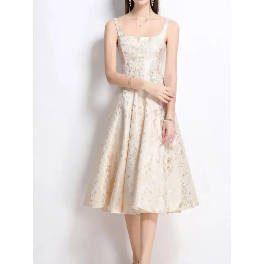 A-Line Sleeveless Midi Dress