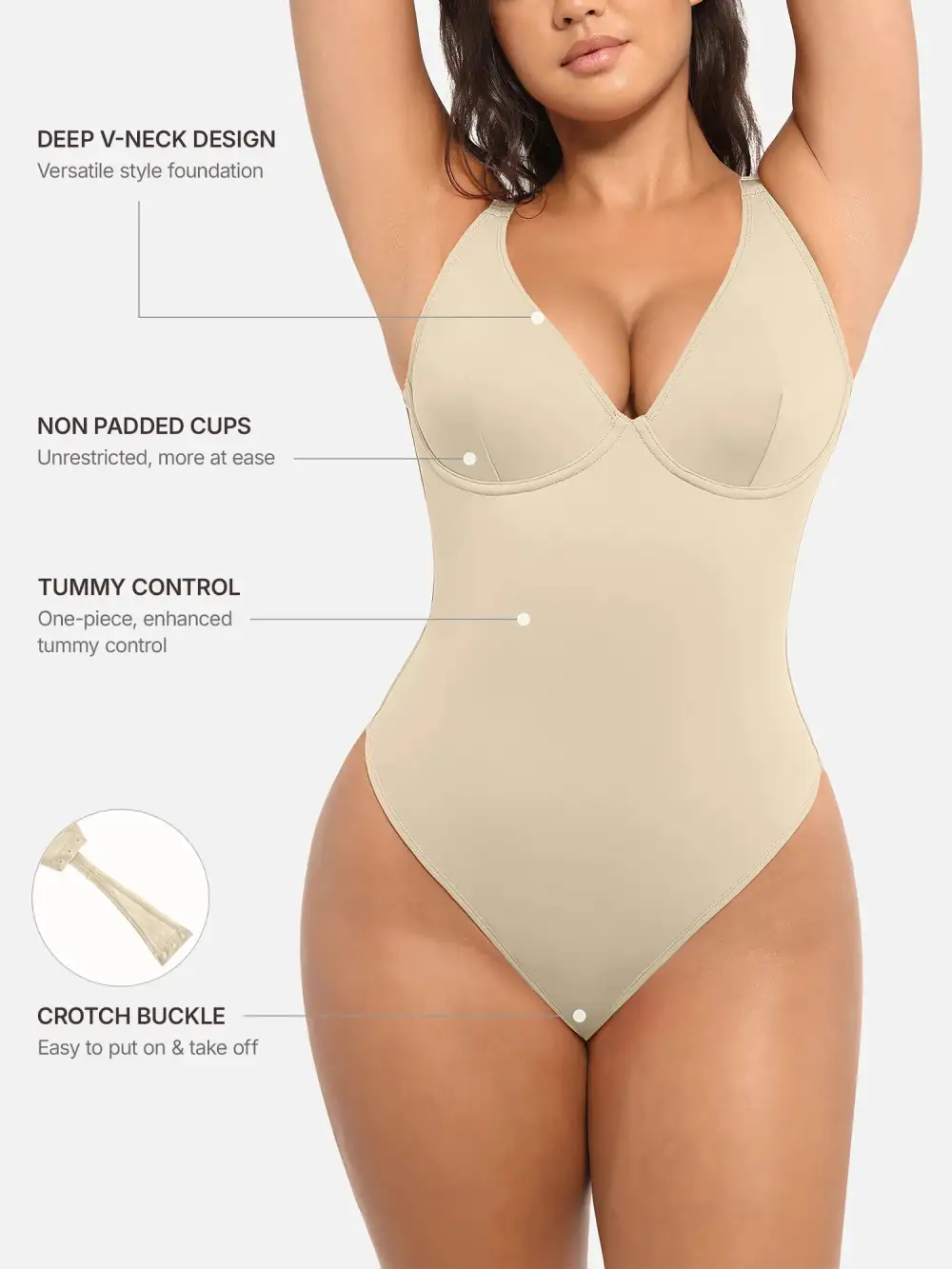 Plunge Supportive Shaping Bodysuit