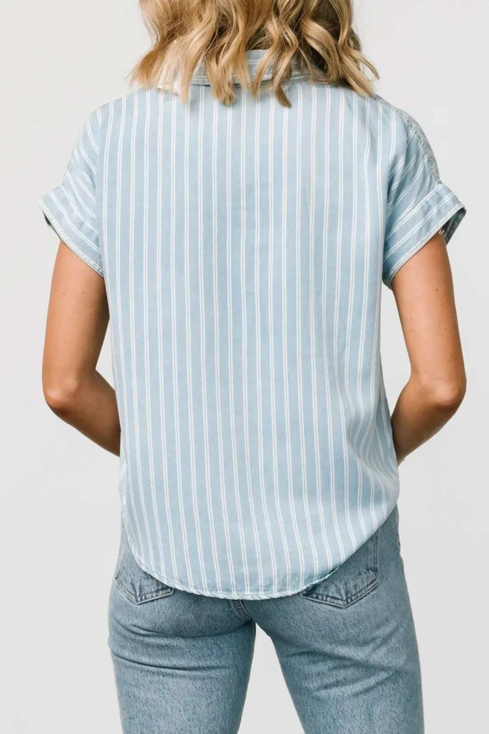 Denim Blue Commuting Versatile Button Shirt