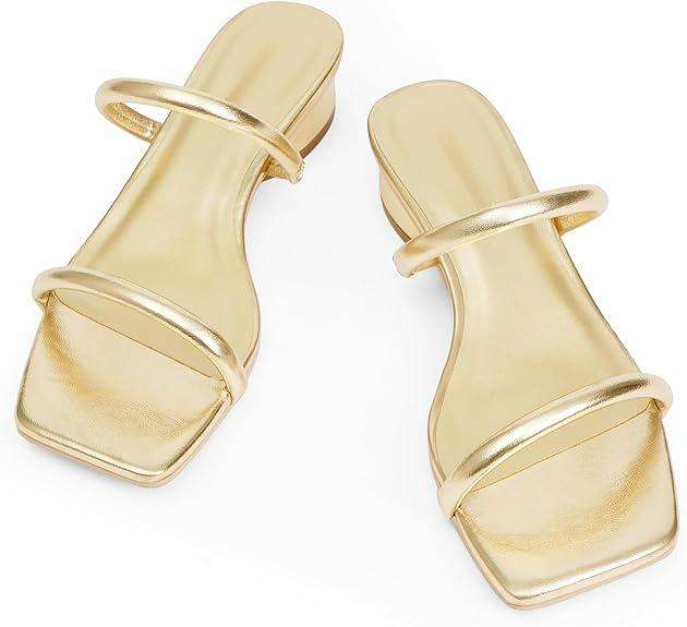 Selina Two-Strap Chunky Heels