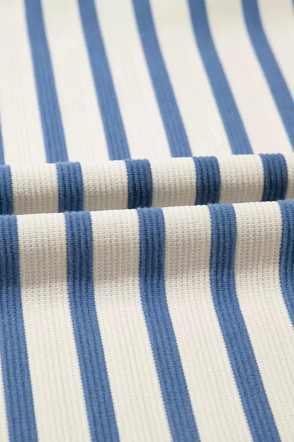 Easy Fit Striped V Neck Slit Midi Dress