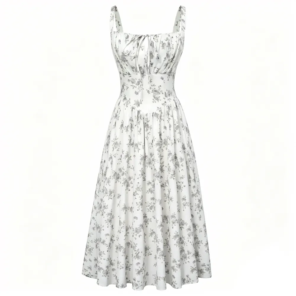 Women's Floral Corset Midi Sundress💞