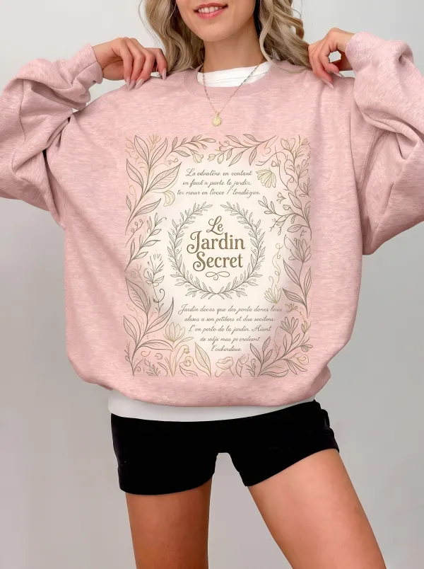 Women's French Garden Lover Le Jardin Secret Printed sweatshirt