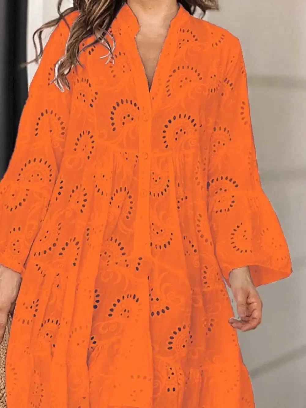 Ruffled Tiered Midi Tie Detail Dress