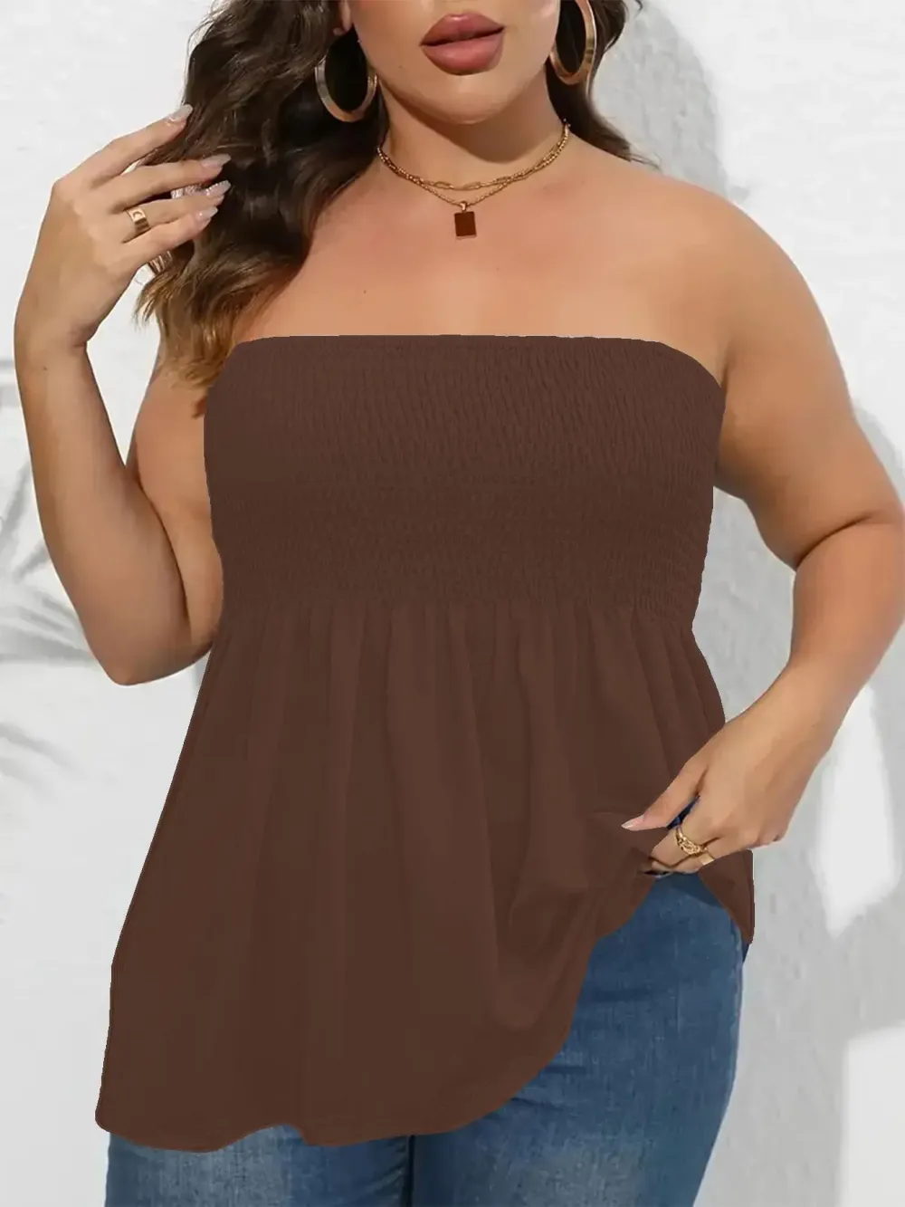 Solid Color Strapless Top With Ruffled Hem🔥12-Pack - All Colors Included, Only $35