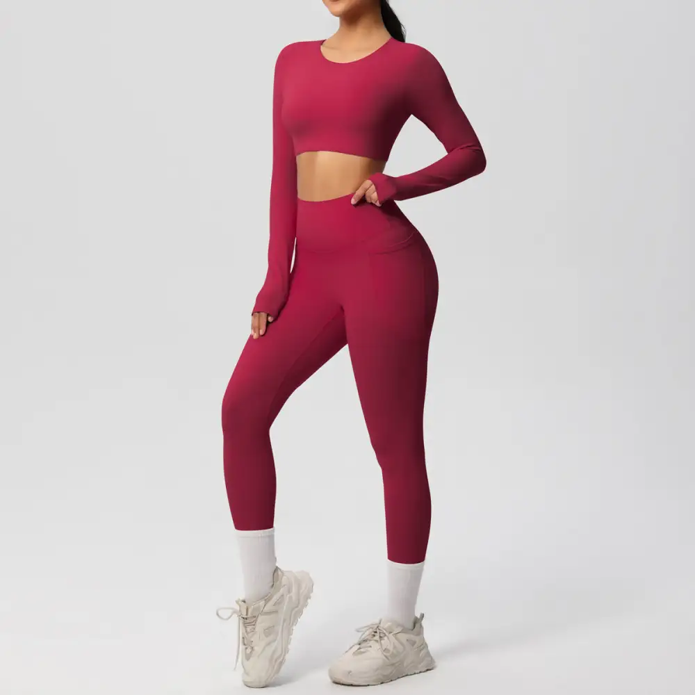 Brushed High-Waist Two-Piece Activewear Active Set