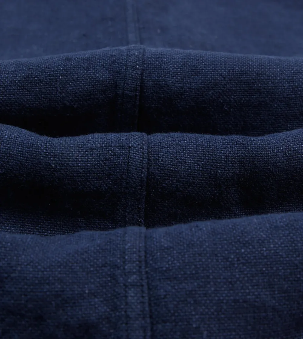 Navy Blue Canvas Button Front Jacket