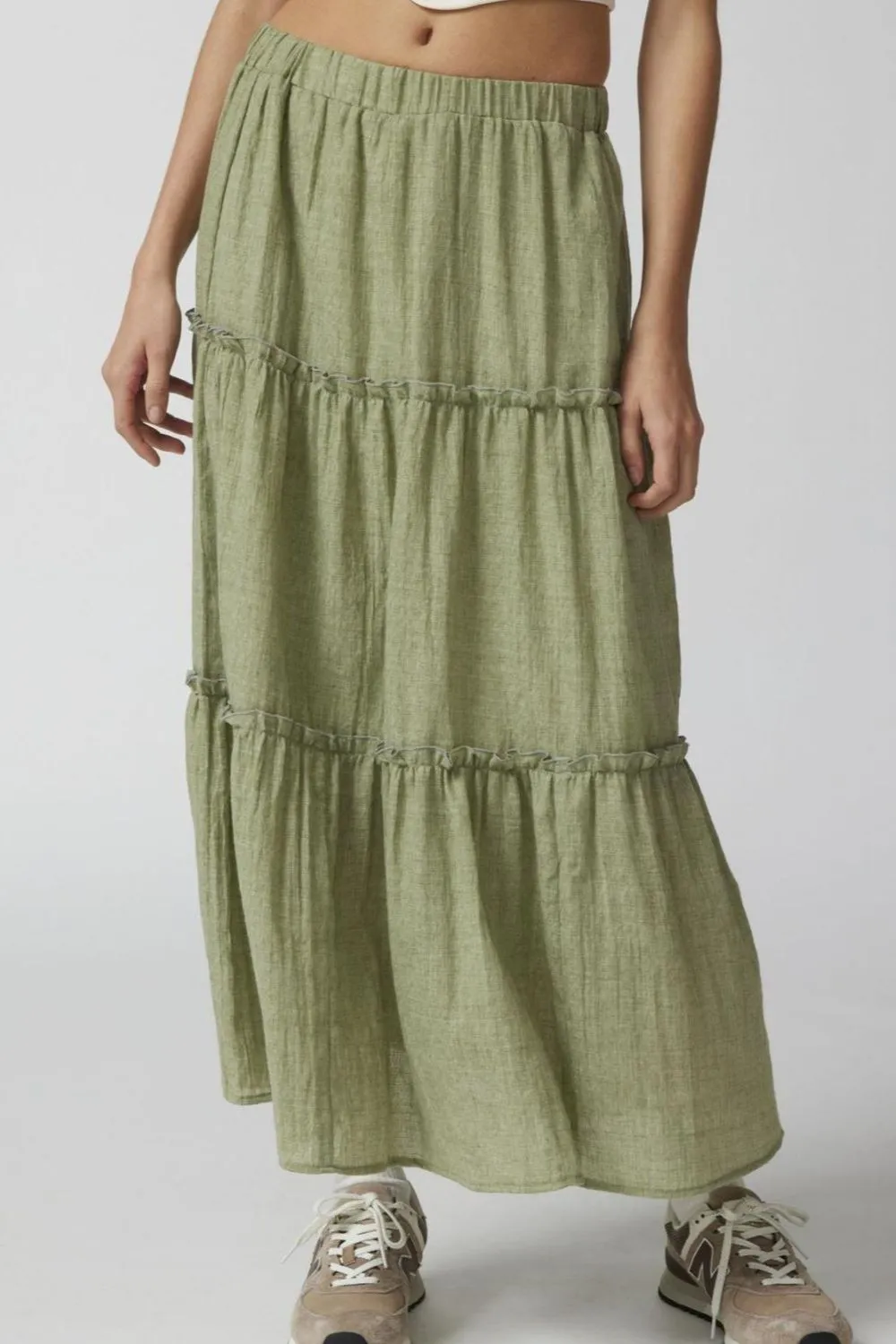 Cotton Blend Frill Skirt