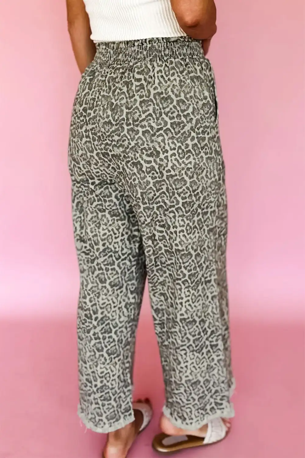 Loose Fit Raw Hem Denim Jeans