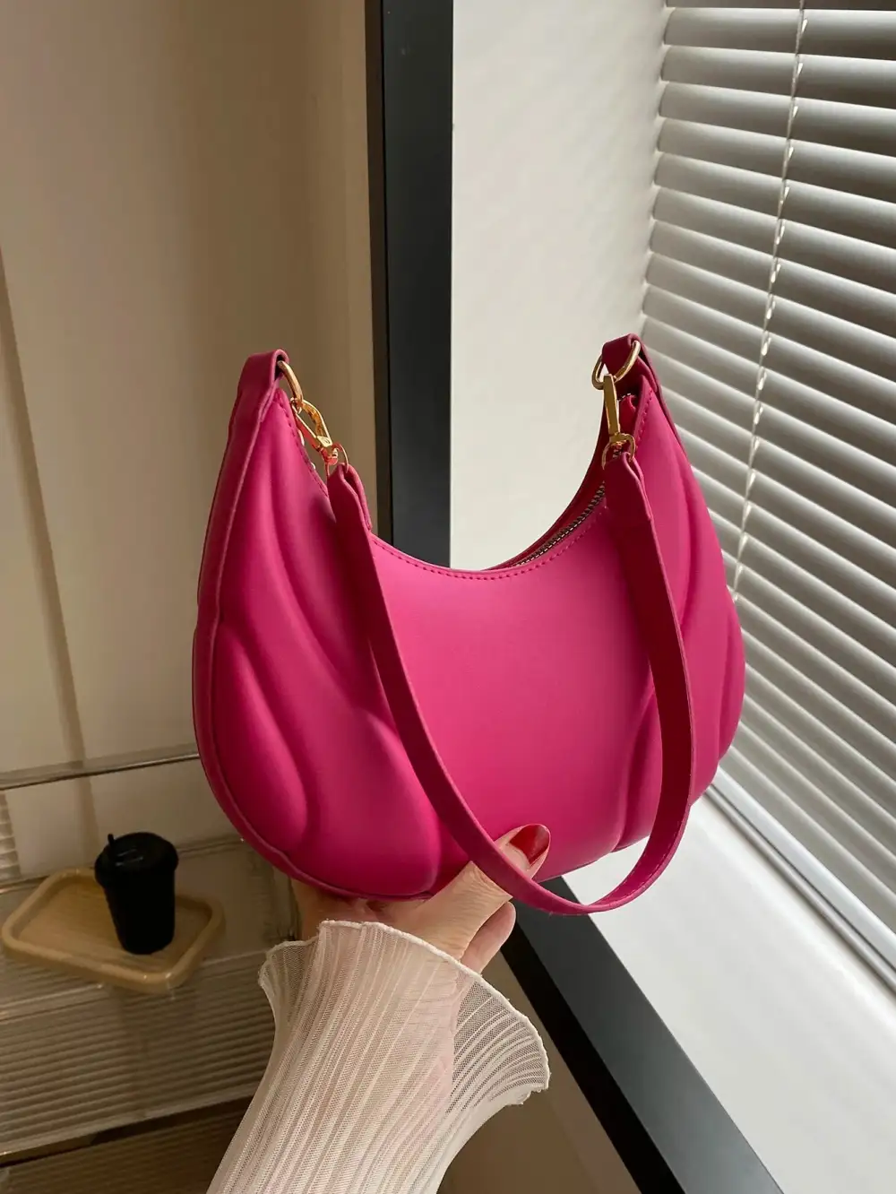 PU Leather Polyurethane Plaid Shoulder Bag