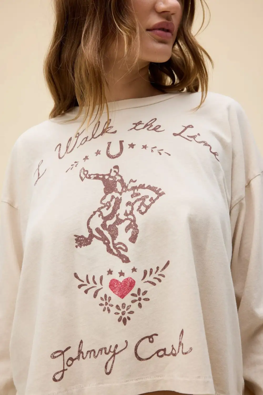 Ribbed Boxy Relaxed Long Sleeve Tee