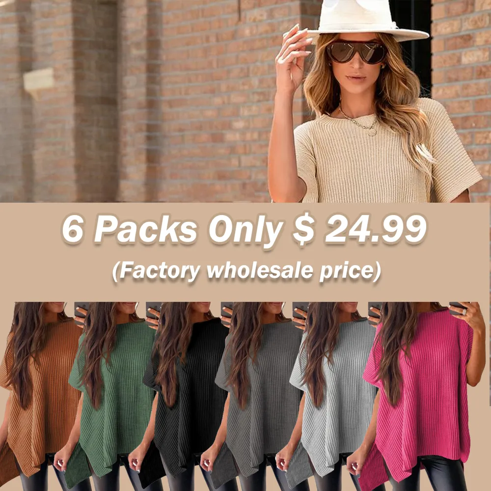 Women’s Knit Short Sleeve Sweater – Soft Cotton Comfort, Clean Lines & Effortless Fall Style