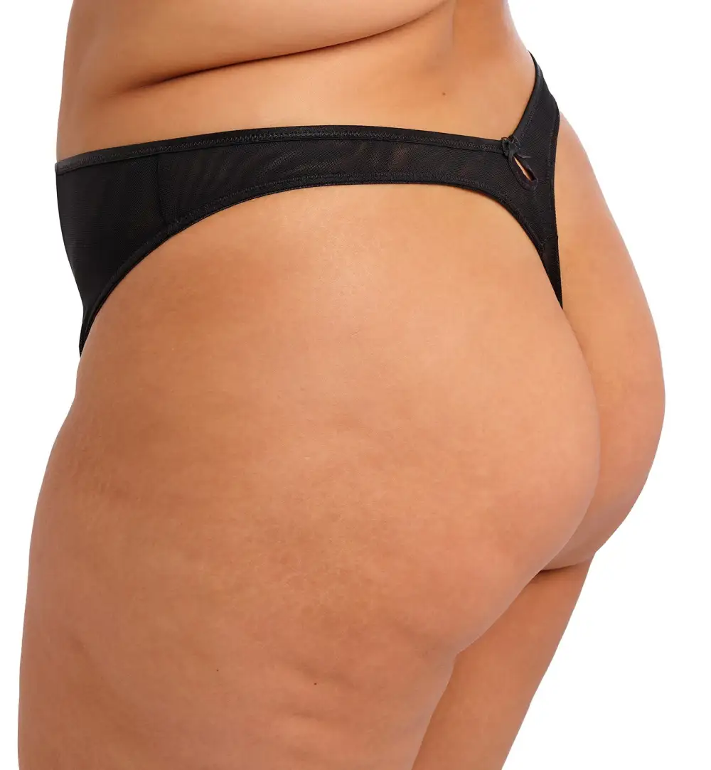 Classic Mid-Rise Mesh Embroidered Thong Panty