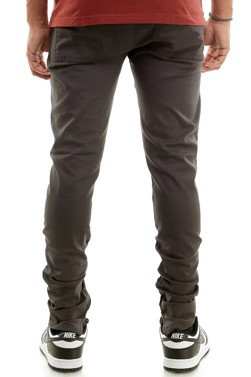 Men's Relaxed Skinny Raw Hem Zip Detail Pants