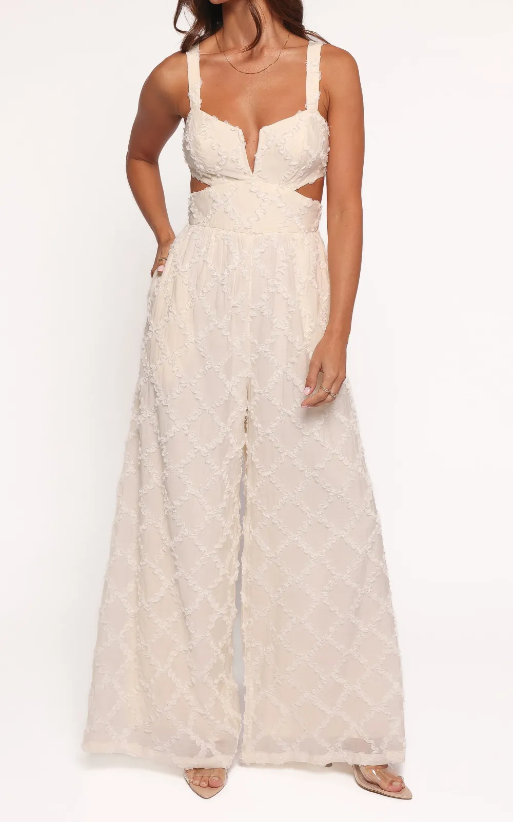 V-Neck Wide-Leg Pocket Sleeveless Jumpsuit