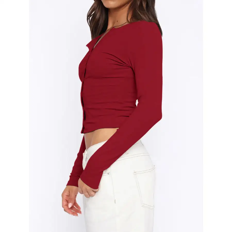 Button Down Long Sleeve Top