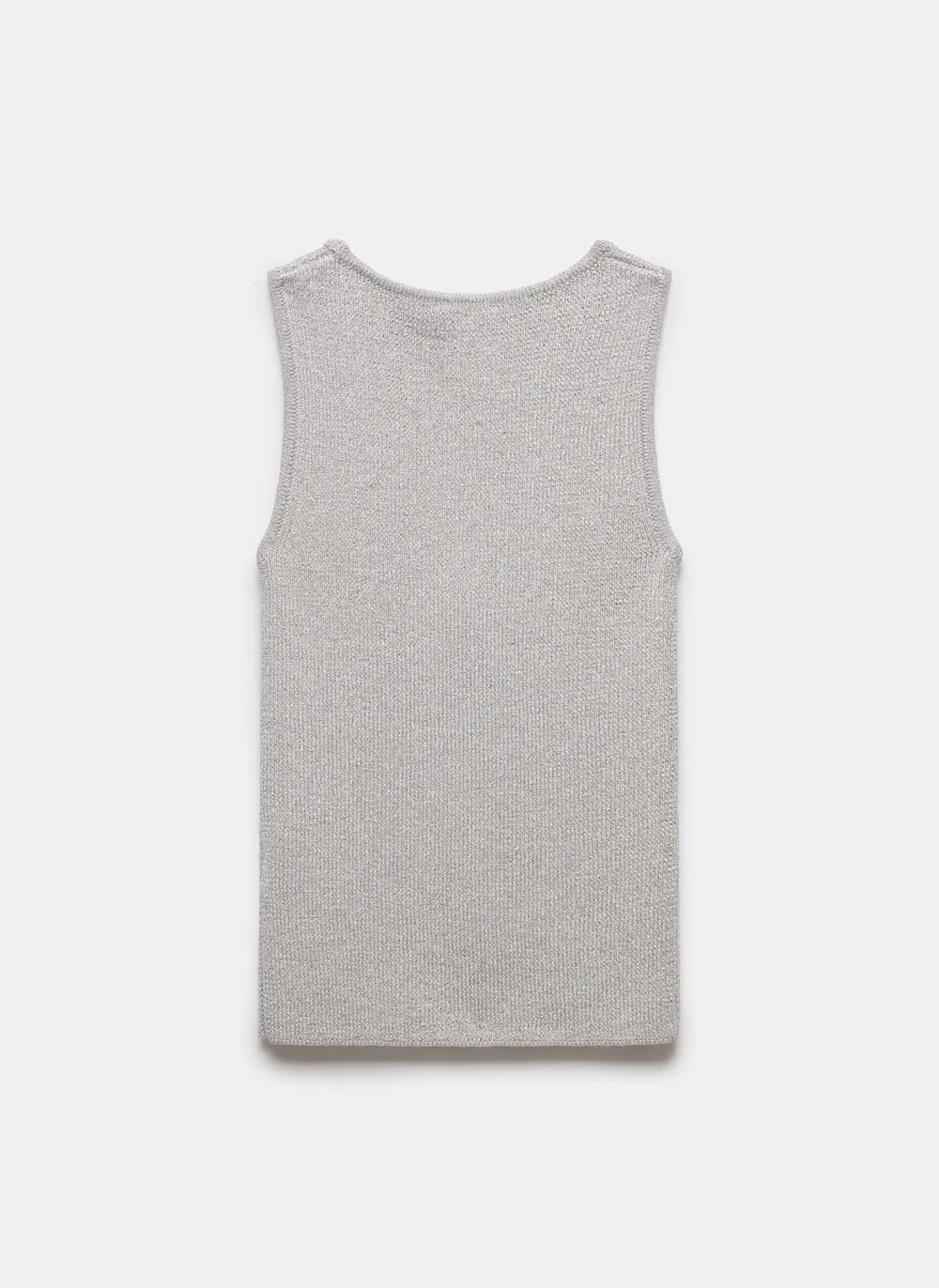 Casual Style V-neck Silver Knit Waistcoat
