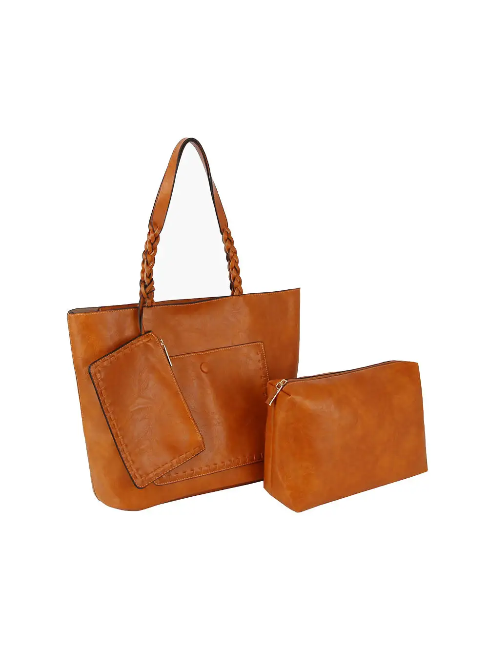 Everyday Detail Faux Leather Tote Bag Set