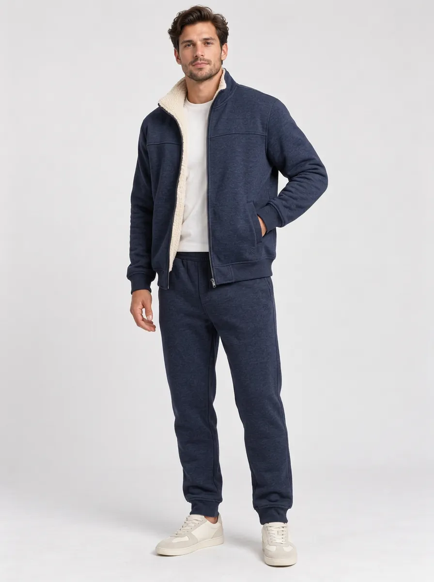 Versatile Fleece Lined Thermal Zip Up Men's Fleece Tracksuit