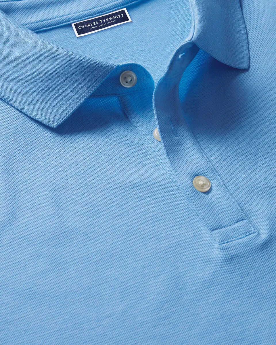 Men'S Casual Business POLO Shirt, Breathable Pique Fabric