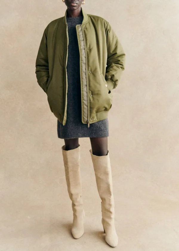 Khaki Bomber Coat