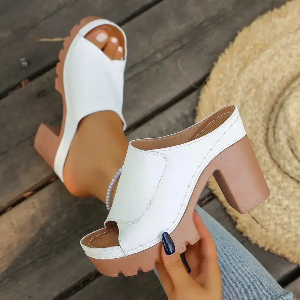 Streamlined Open Toe Block Heel Sandals