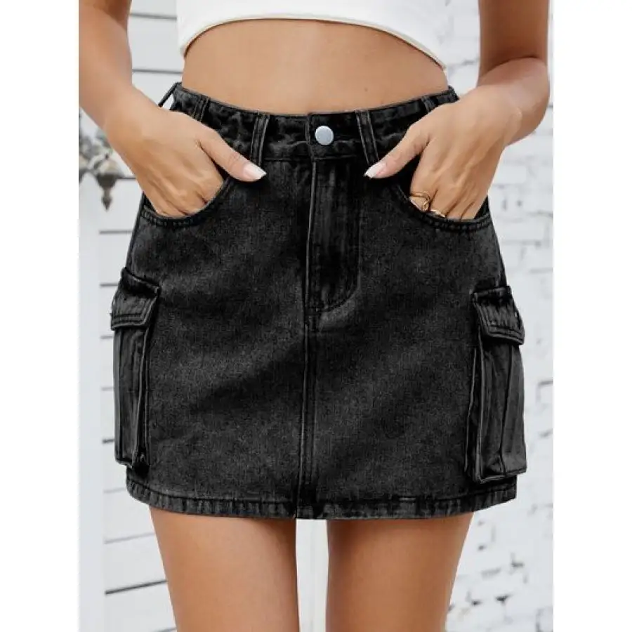 Cargo Denim Skirt
