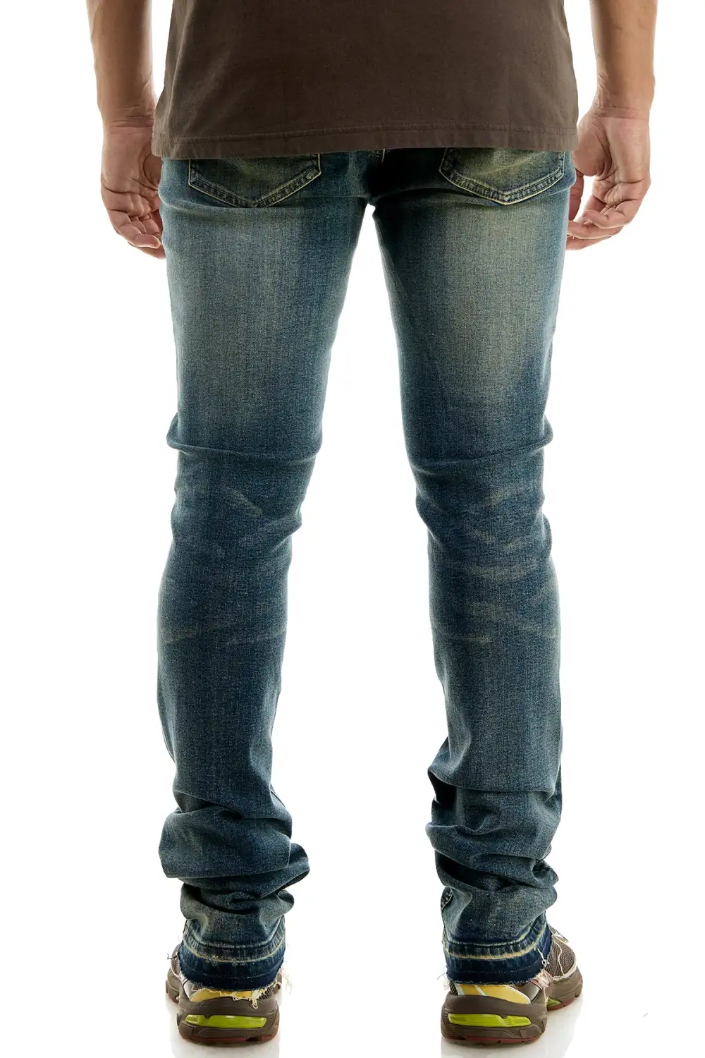 Men's Streetwear Skinny Stacked Distressed Jeans