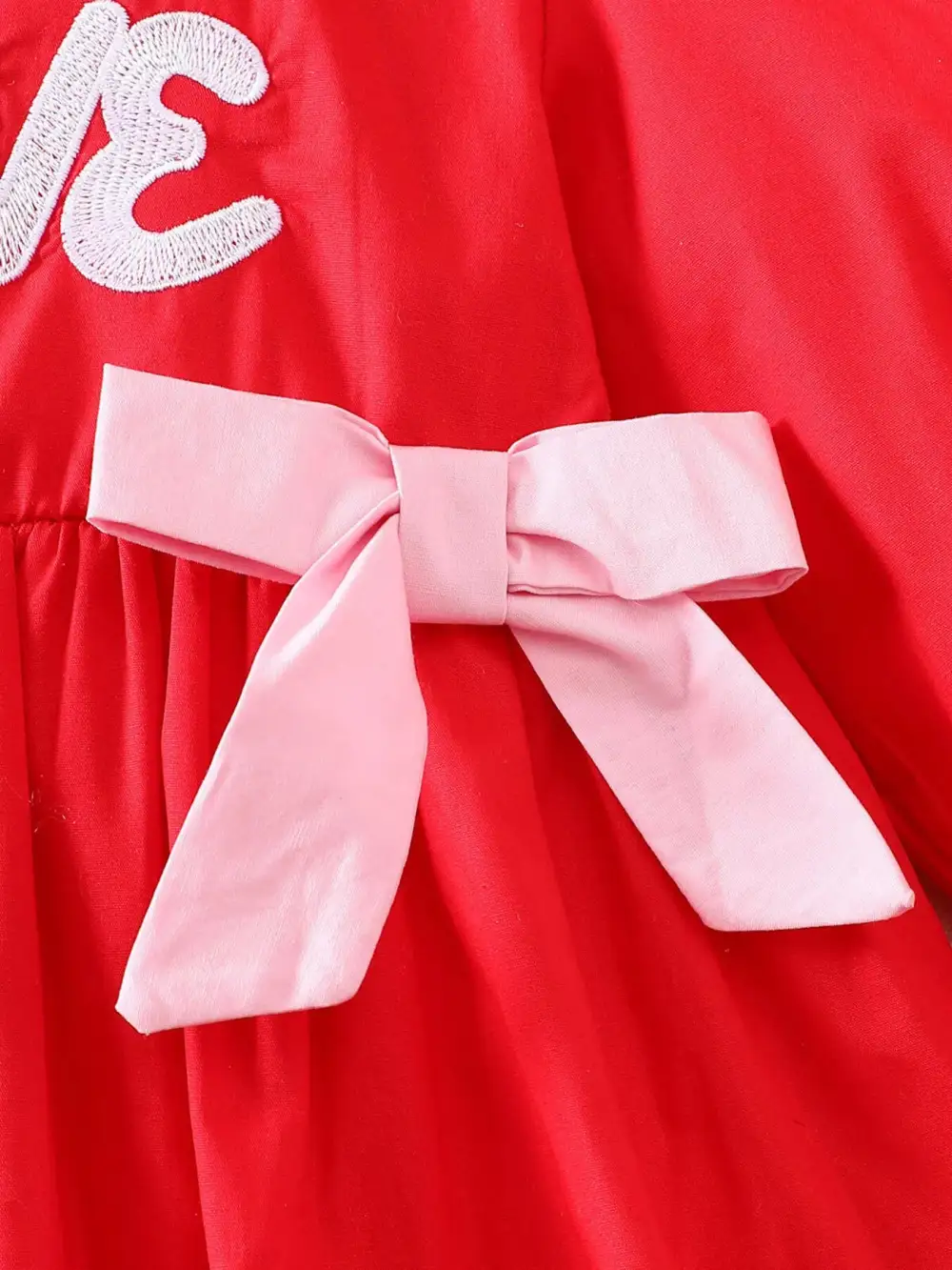 Girls Bow Long Sleeve Dress
