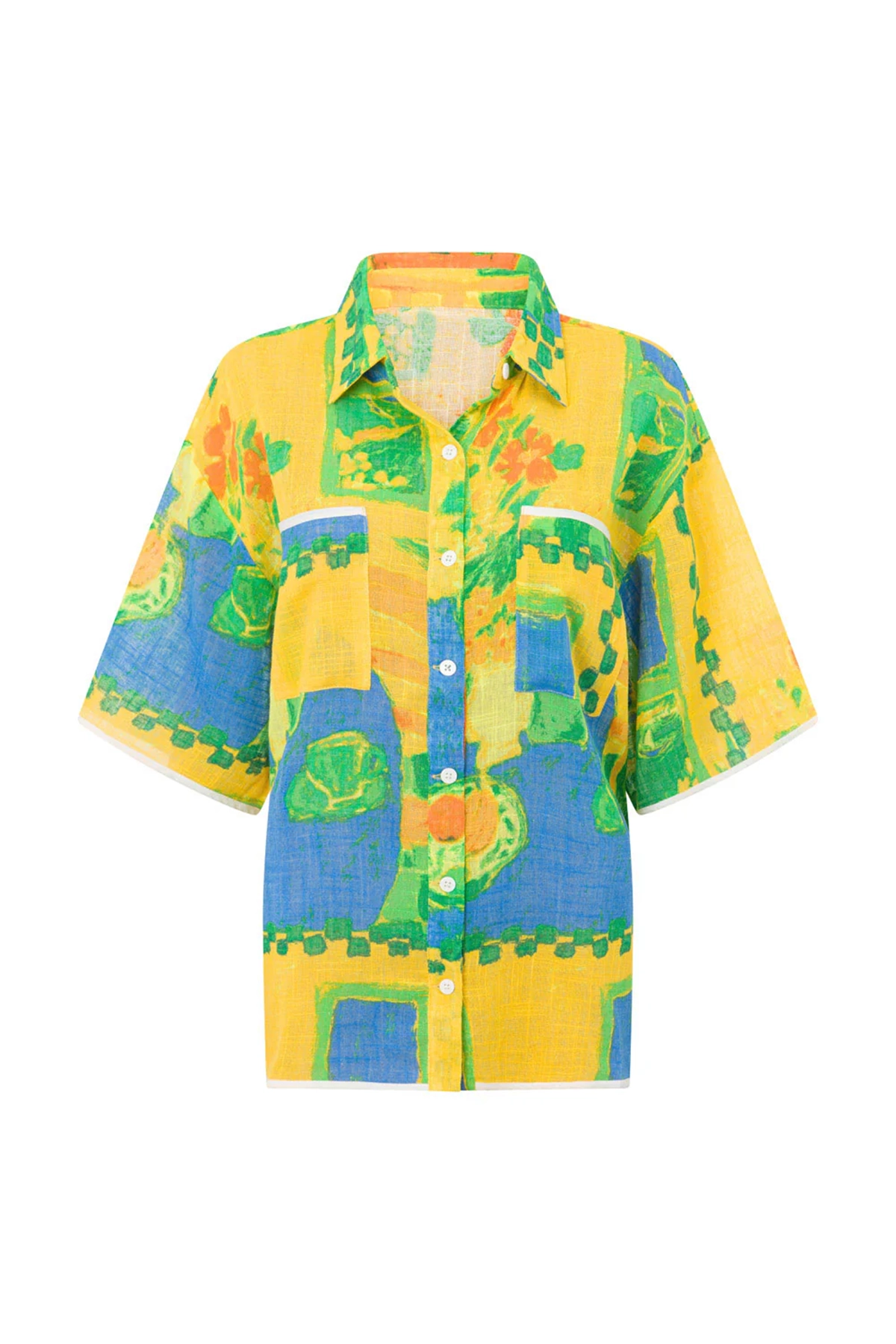 Floral Print Wrap Style Short Sleeve Top