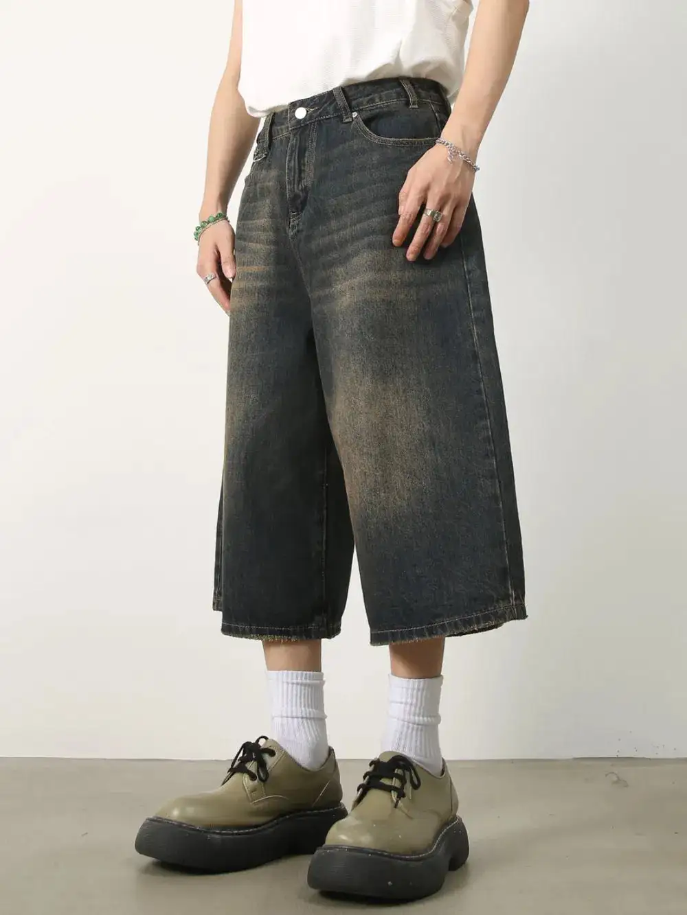 Everyday Wide Leg Cotton Blend Casual Shorts