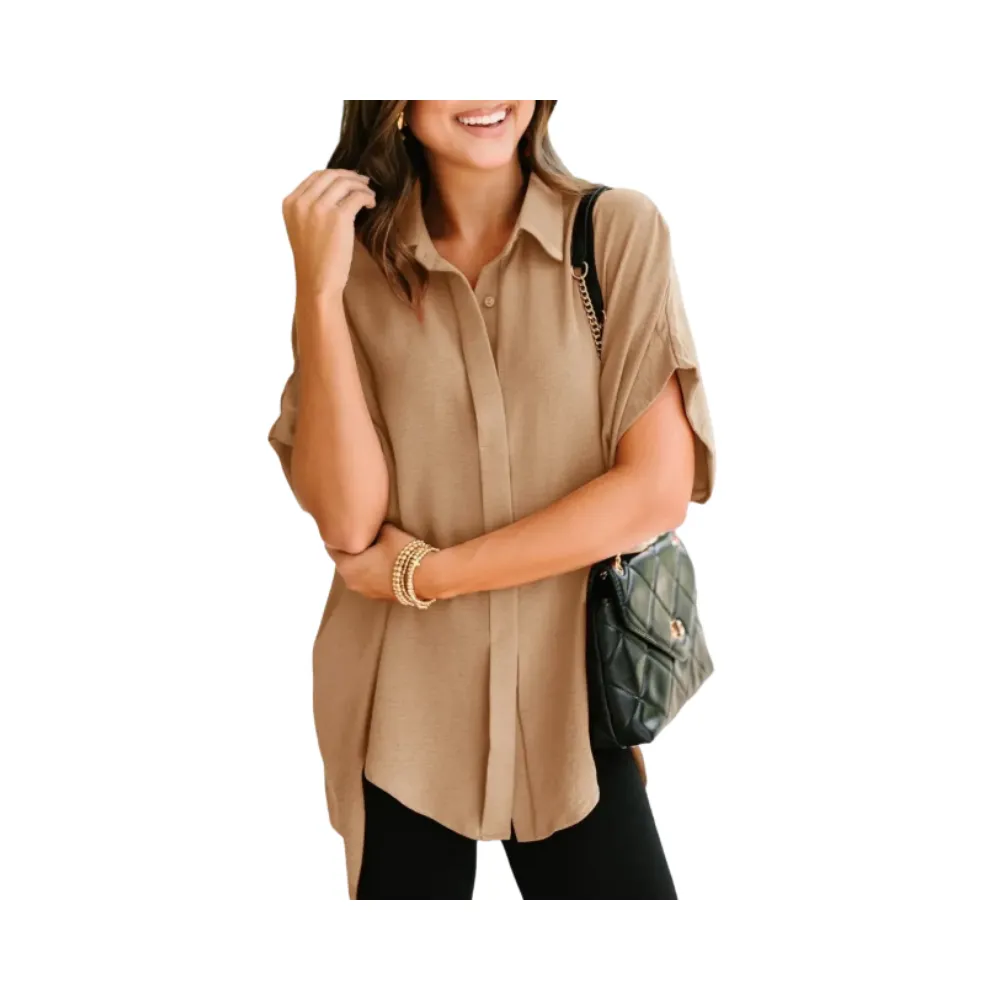 Women's Tops  V Neck Button Down Shirts