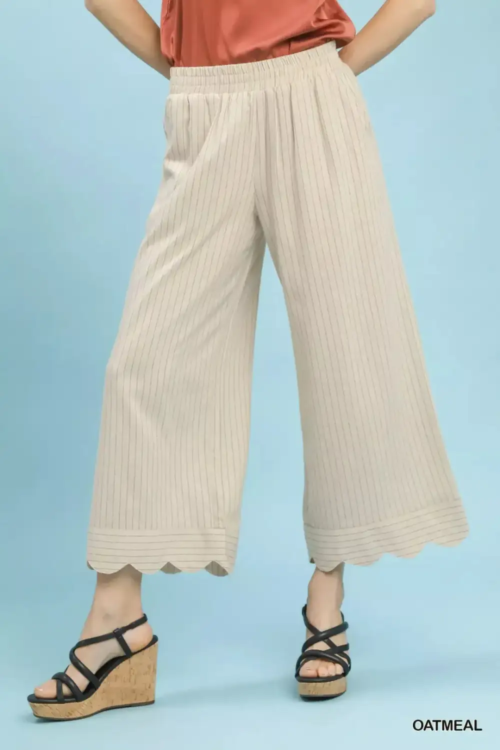 Pinstripe Wide Leg Pants