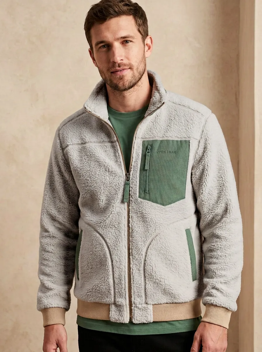 Hiking Open Trail Contrast Pocket Zip Jacket