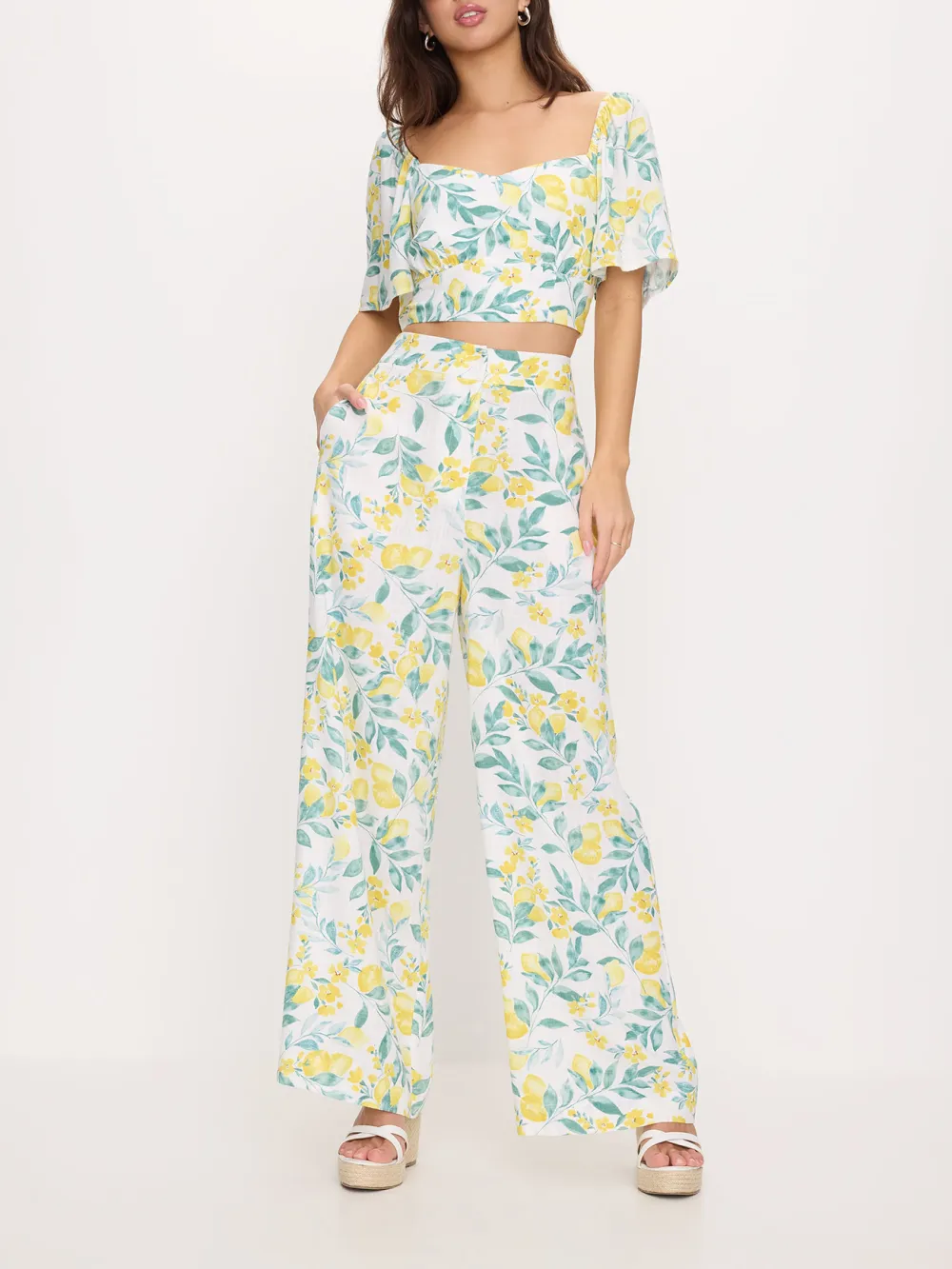 Plants Print Palazzo Pant