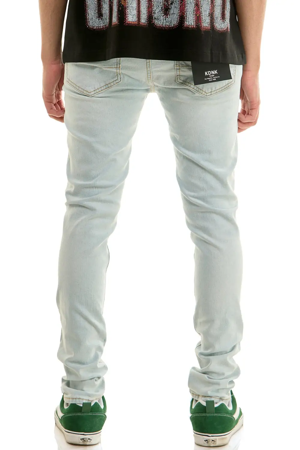 Men's Streetwear Skinny Distressed Zip Detail Jeans