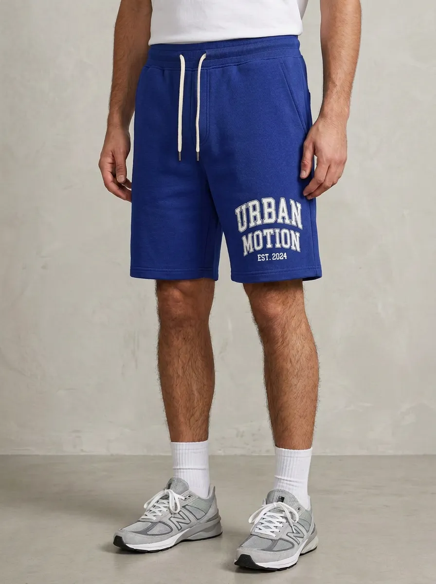 Men's Varsity Letter Graphic Drawstring Athletic Printed Sweat Shorts