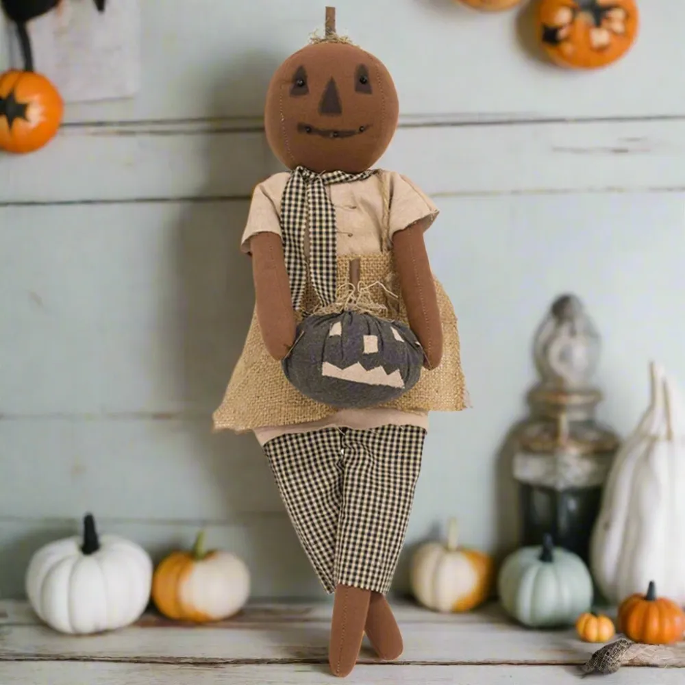 Cozy Detail Pumpkin Decor Doll